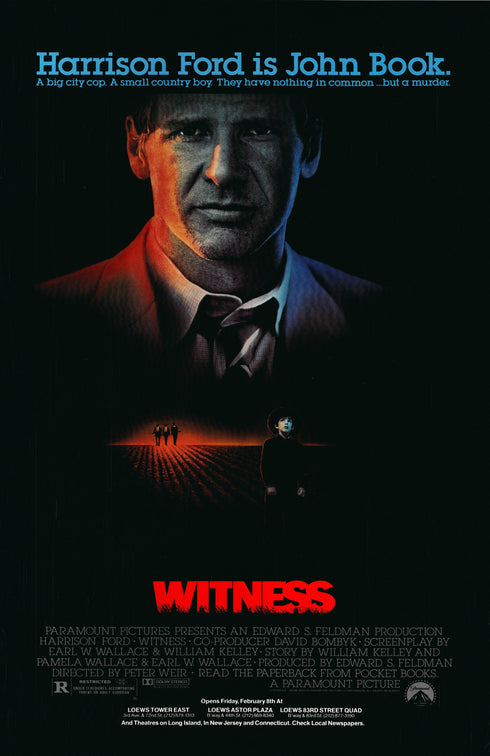 witness 1985 one sheet poster rolled